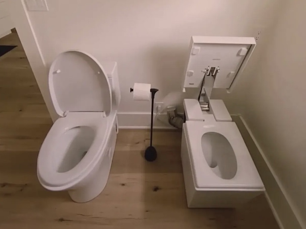 Their his n’ hers toilets are … an interesting choice. Picture: Instagram