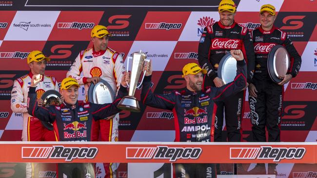 Shane van Gisbergen and co driver Richie Stanaway win the 2023 Repco Bathurst 1000, Event 10 of the Repco Supercars Championship, Mount Panorama, Bathurst, New South Wales, Australia. 8 Oct, 2023.