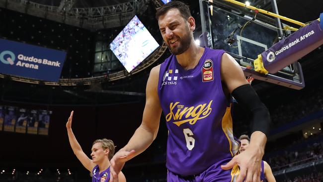 Andrew Bogut has stated he still plans to return to the NBL with the Kings next season. Picture: Brett Costello