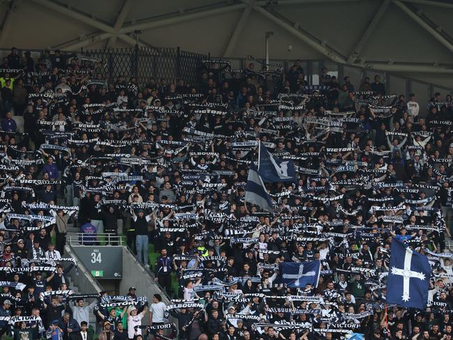 Victory fans pack the stands at AAMI Park. Picture: Getty Images