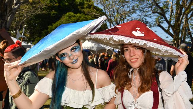 Townsville Medieval and Fantasy Festival 2024 at Cluden. Syanne Braby and Anastaciya Yates. Picture: Evan Morgan