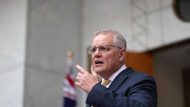 Scott Morrison had been testing himself daily since Sunday. Picture: NCA NewsWire / Gary Ramage