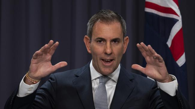 Treasurer Jim Chalmers hold a press conference at Parliament House Canberra. Picture: NCA NewsWire / Martin Ollman