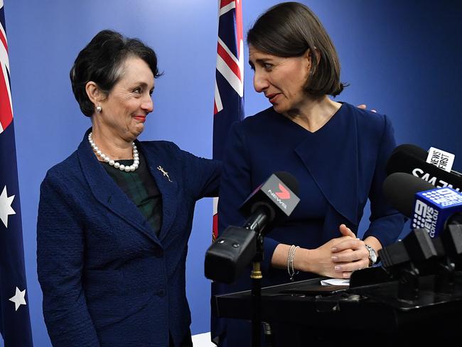 The minister with NSW Premier Gladys Berejiklian today. Picture:AAP