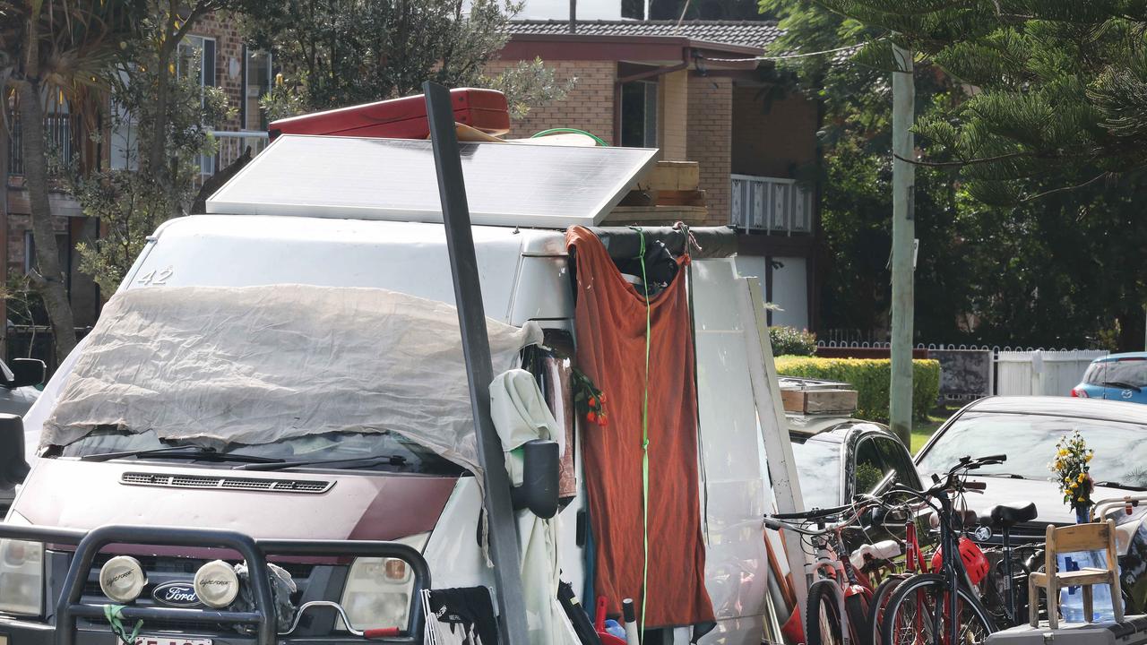 Locals living in Koala Park, neighbouring picturesque Tallebudgera Creek and where one home sold recently for almost $10m, have launched a petition to try to get the illegal campers in their ramshackle vans removed. Picture Glenn Hampson