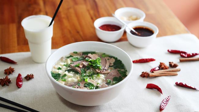 Mutton dressed up as delicious: Shaanxi’s famous crumbled bread in mutton stew.