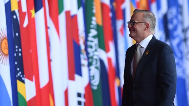 BALI, INDONESIA - NOVEMBER 15: Prime Minister of Australia Anthony Albanese arrives for the G20 leaders' summit in Nusa Dua, on the Indonesian resort island of Bali on November 15, 2022. (Photo by Akbar Nugroho Gumay / Pool/Anadolu Agency via Getty Images)