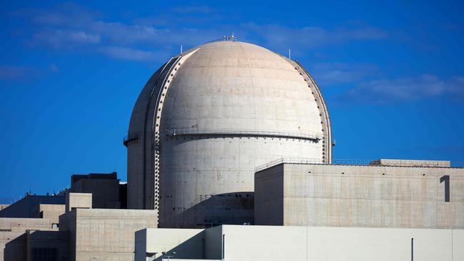 The Barakah plant supplies about 25 per cent of UAE demand – a similar plant in Australia would supply ‘close to 20 per cent of NEM peak demand’ Picture: Barakah Nuclear Power Plant/AFP