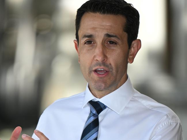 10/5/2024: QLD Leader of the Opposition David Crisafulli and Shadow Minister for Police Dan Purdie , hold a news conference at state parliament in Brisbane  pic Lyndon Mechielsen / Courier Mail