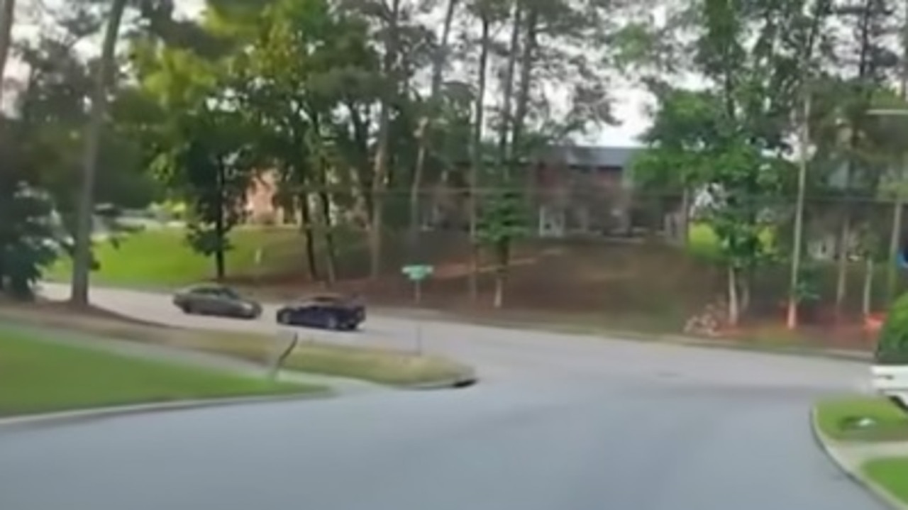 A chilling video captured the moment Singleton crashed head-on with another car. Picture: WNCN