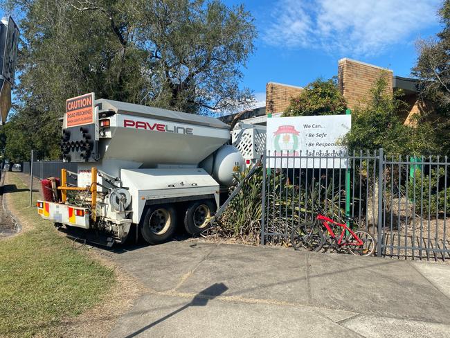 A truck has crashed into Lismore South Public School on Monday July 31. Picture: Robbie Patterson.