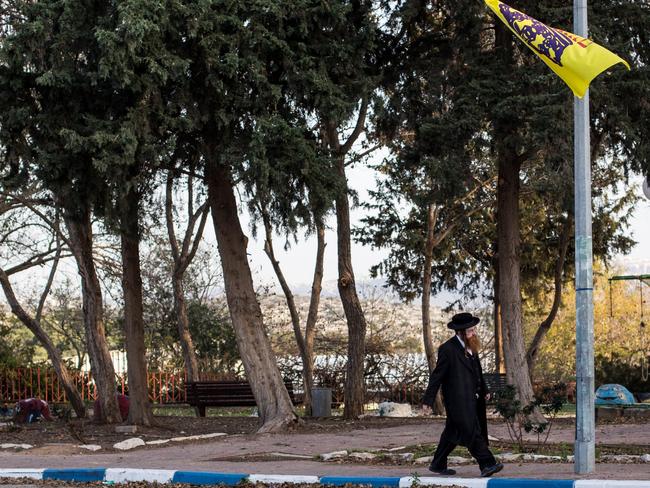 A resident walks through Emmanuel, an ultra-orthodox Jewish settlement in the Palestinian West Bank. Picture: Franck Bessiere