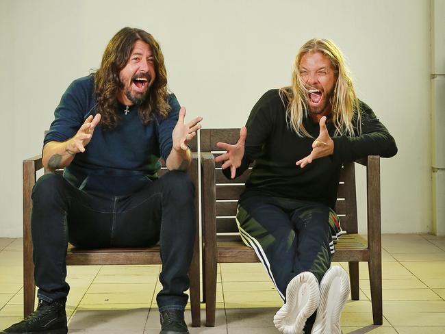 Dave Grohl and Taylor Hawkins from The Foo Fighters and Chevy Metal. Picture: Richard Dobson