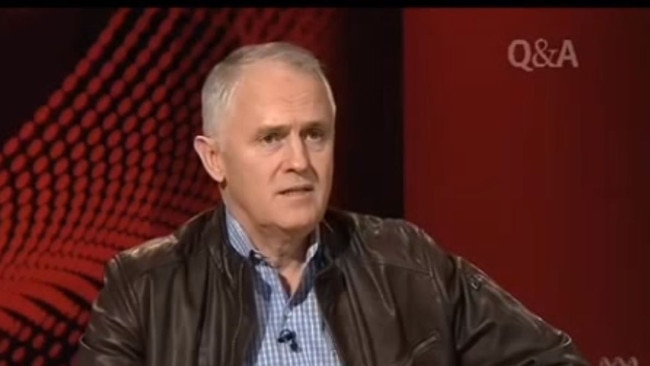 Malcolm Turnbull in that famous leather jacket on Q&amp;A.