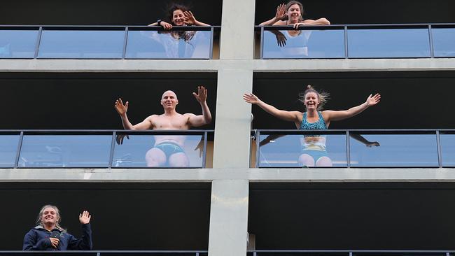 Athletes from the Australian Olympic team in hotel quarantine in August. There is no suggestion their bill was not paid. Picture: NCA NewsWire/Dylan Coker