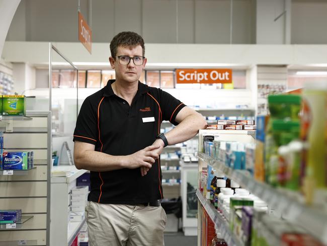 Broken Hill pharmacy owner Jason Harvey had his generator stolen forcing him to throw out tens of thousands of dollars worth of refrigerated medication. Picture: Richard Dobson