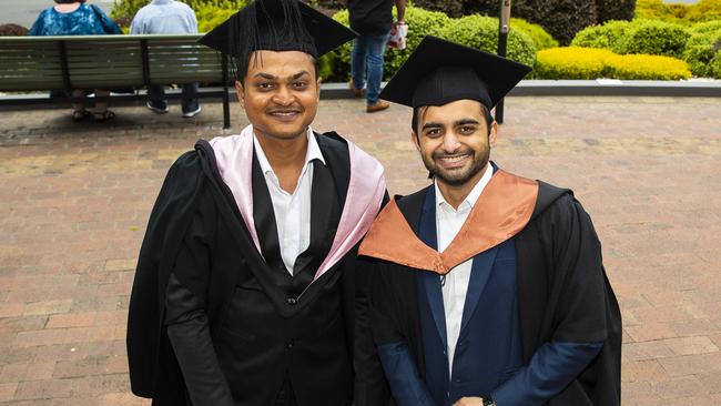 Hiren Maniya and Ruchit Khambhadiya. University of Tasmania Graduations. Federation Concert Hall, Hobart. Picture: RICHARD JUPE