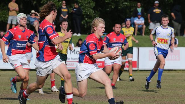 Action galleries of the junior rugby union grand finals, match played at Surfers Paradise Home Ground. Surfers Paradise Dolphins Vs Bond pirates under 18s division. Picture Mike Batterham