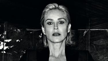 Sharon Stone on the cover of Vogue.