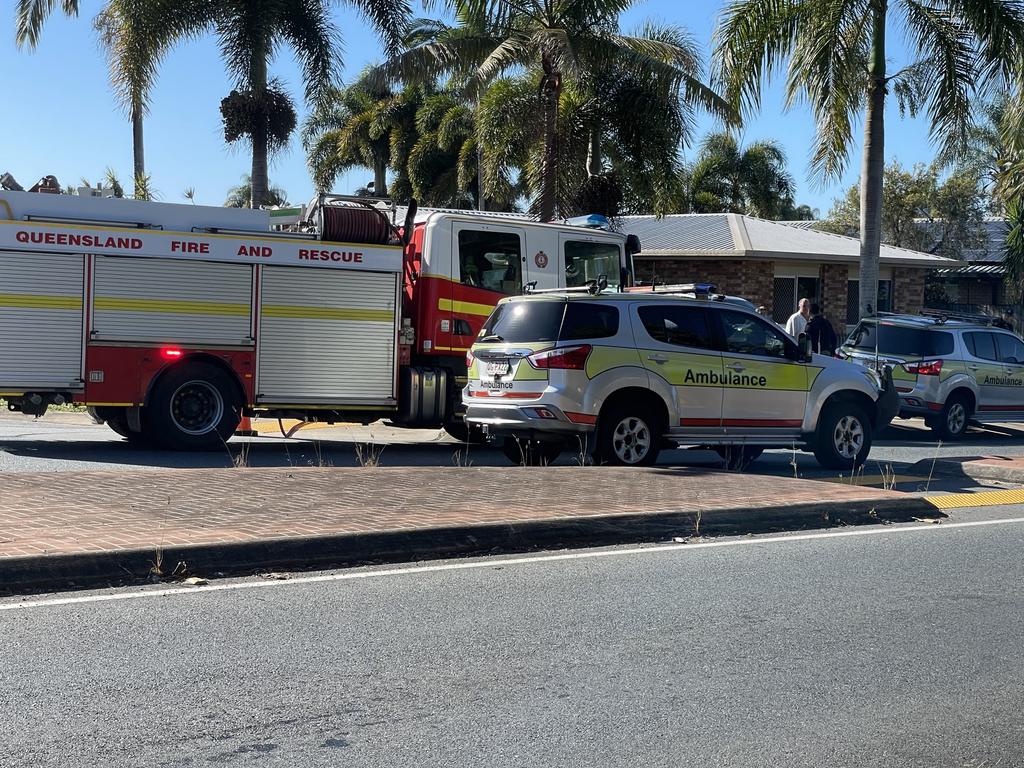 The southbound lane of Bedford Rd was closed after a car struck a pedestrian before 8.30am. Photo: Fergus Gregg