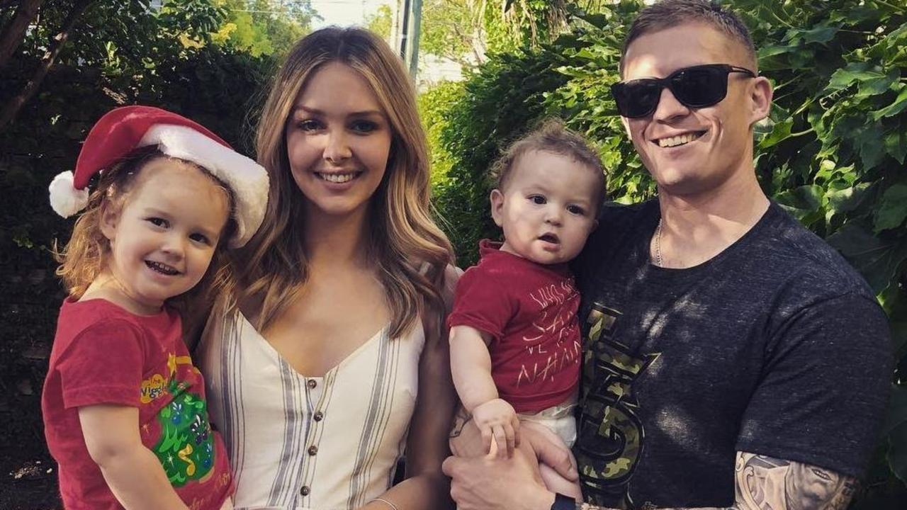 Dayne Beams with wife Kelly and kids Ruby and Carter. Picture: Supplied