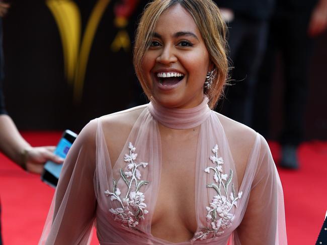 Jessica Mauboy at the 2016 AACTA Awards. Picture: Richard Dobson