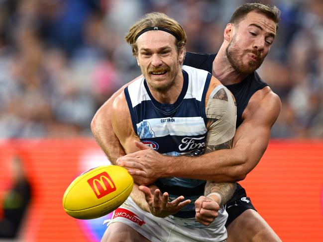 Tom Stewart played out the game on Sunday. Picture: Quinn Rooney/Getty Images