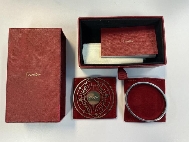 The Cartier bracelet in its original packaging. Picture: QPS