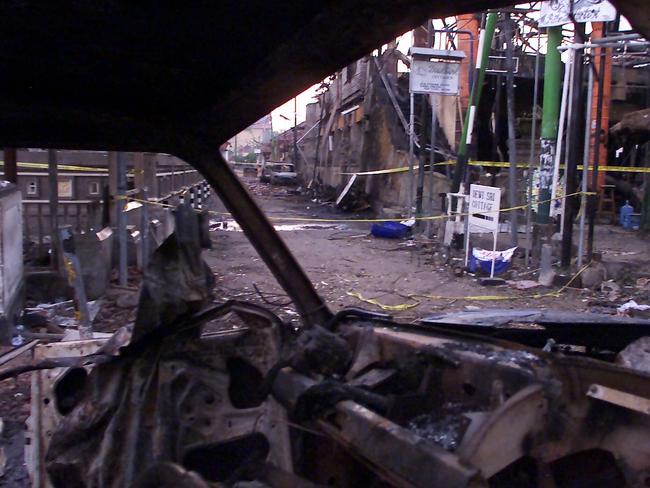 The ruins of the Sari Club nightclub in Kuta.