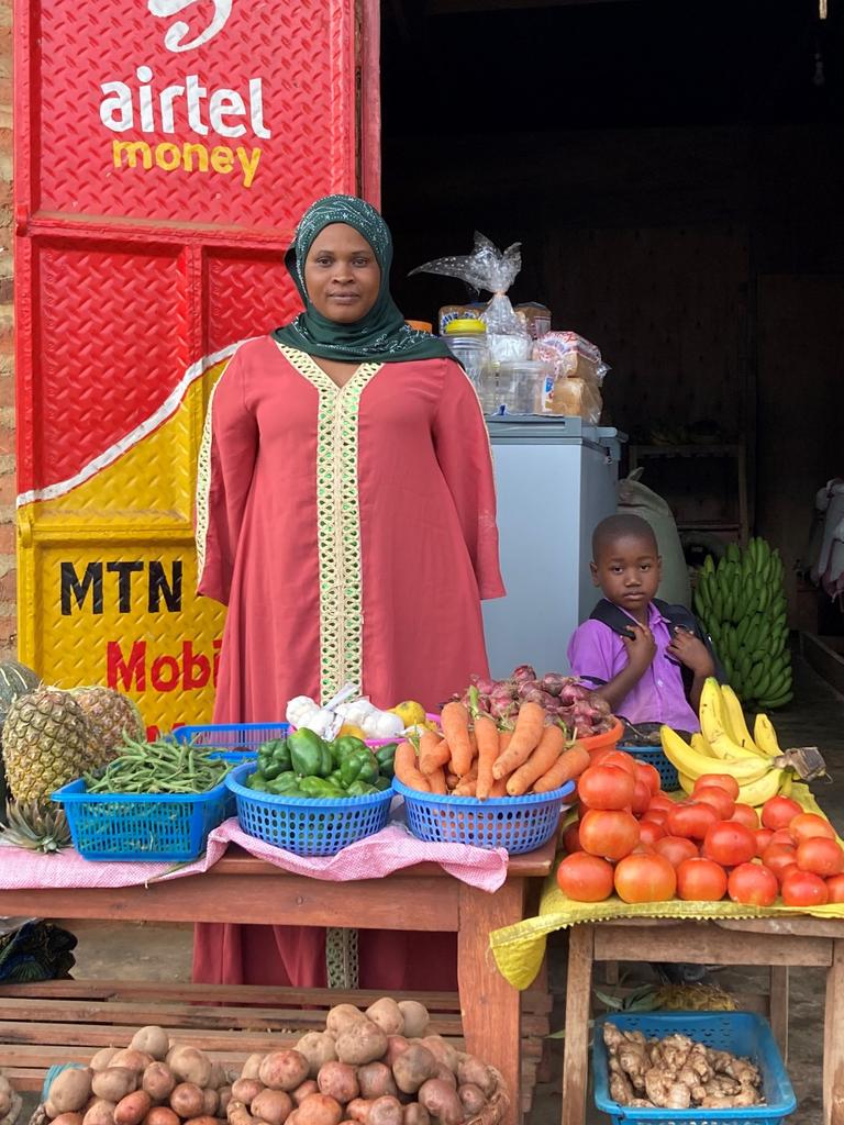 Ashari outside her shop which she opened thanks to a micro loan. Picture: Riah Matthews