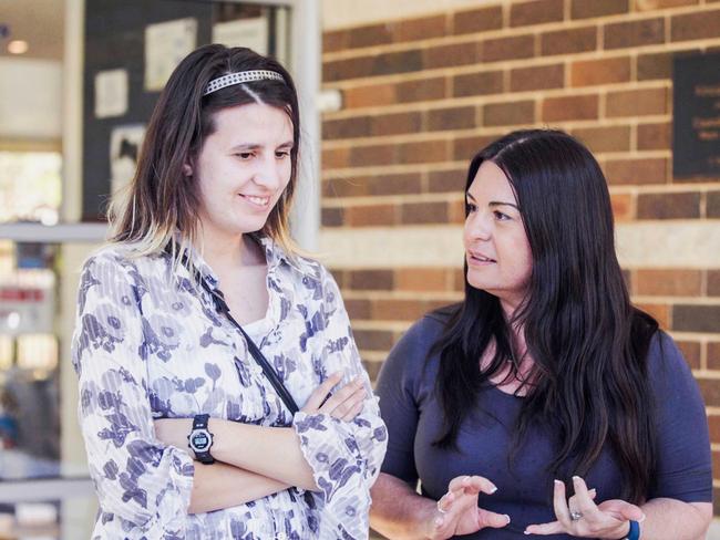 Krystyna gets some tips ahead of her work experience stint at a Central Coast library. Picture: ABC