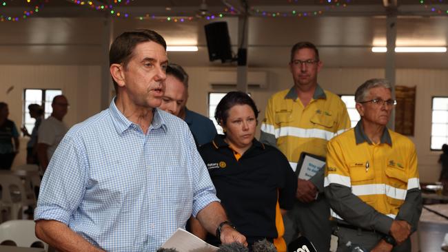 Deputy Premier Cameron Dick at Jimboomba Community Hall where relief efforts for the Christmas Day storms are still proving challenging. Picture Lachie Millard