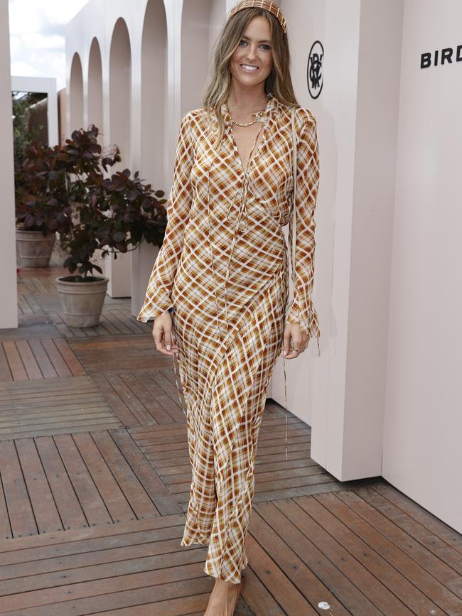 Ruby Brownless wore a long brown and cream dress. Picture: Sam Tabone/Getty Images