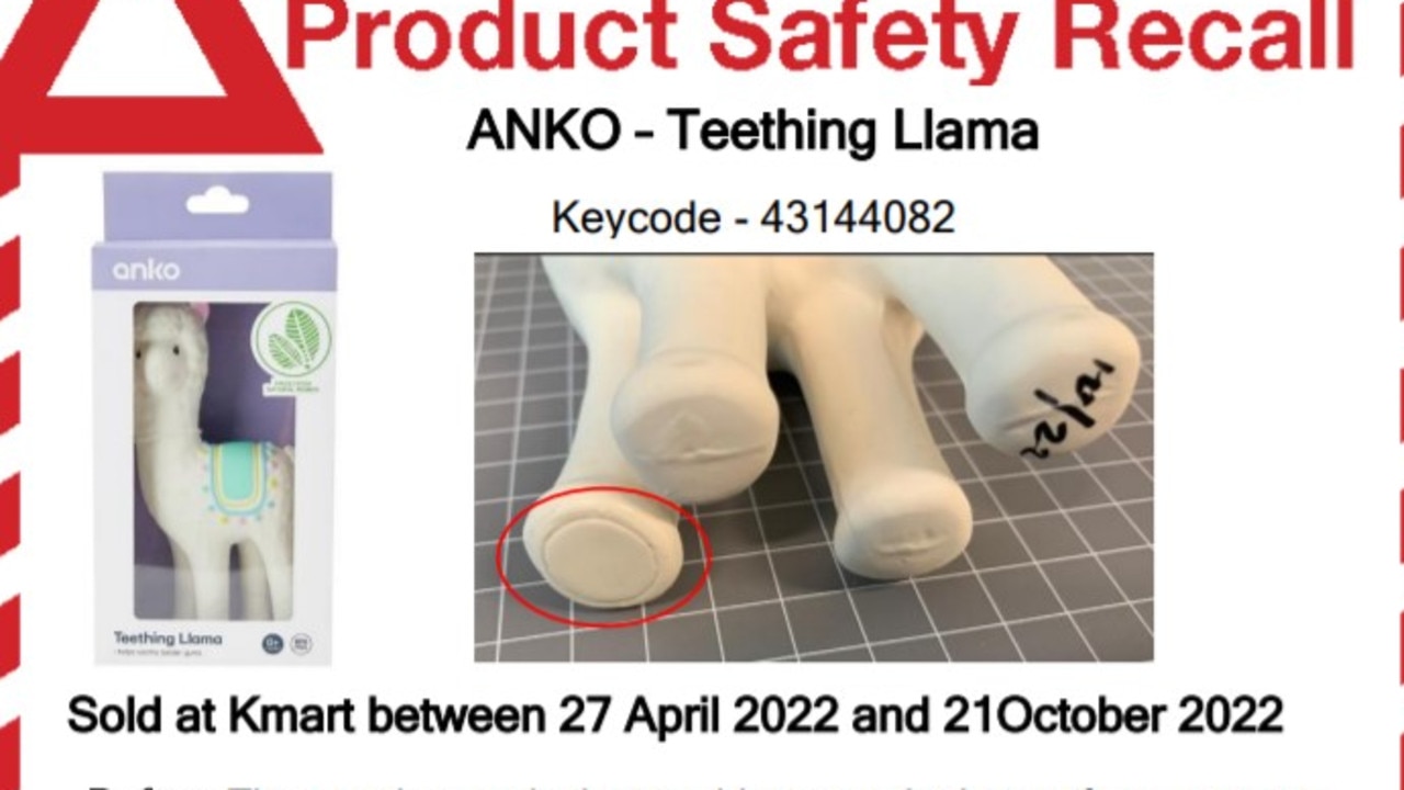 Kmart Recalls Anko Teething Llama After
