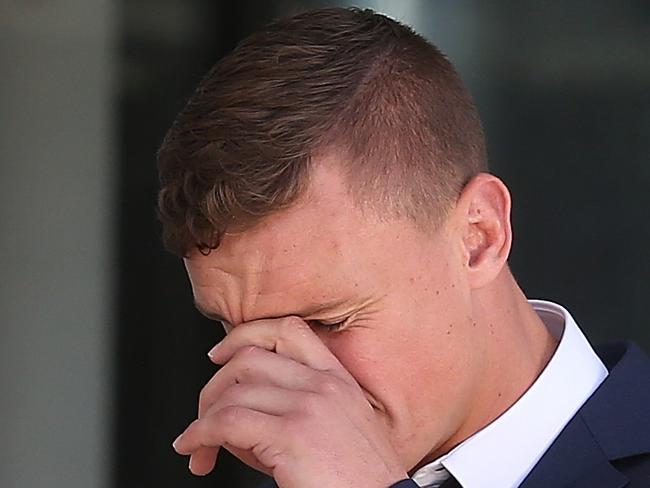 Canberra Raiders player Jack Wighton leaving the ACT Magistrates Court in Canberra. Picture Kym Smith