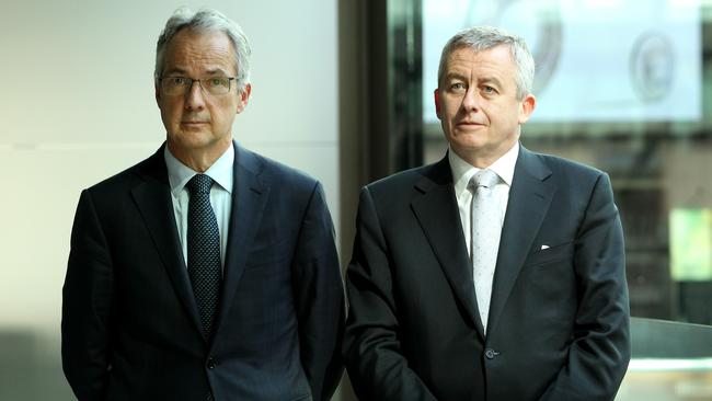 Macquarie chief executive officer Nicholas Moore and chief financial officer Patrick Upfold.