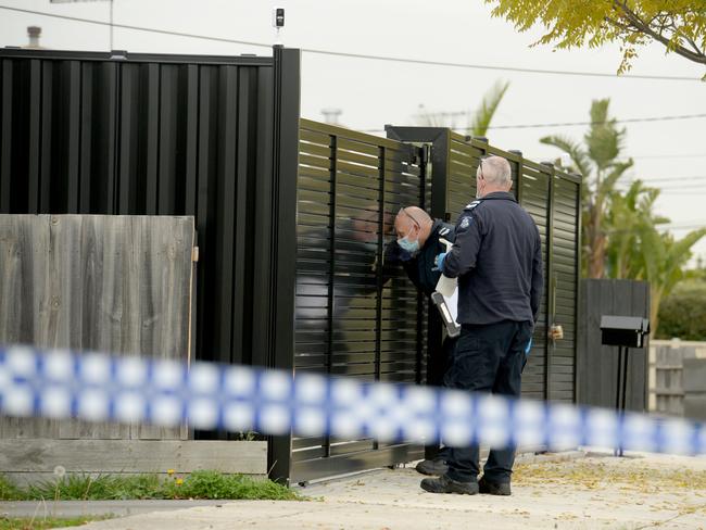 The tall steel fence is a recent addition to Abdulrahim’s home. Picture: Andrew Henshaw