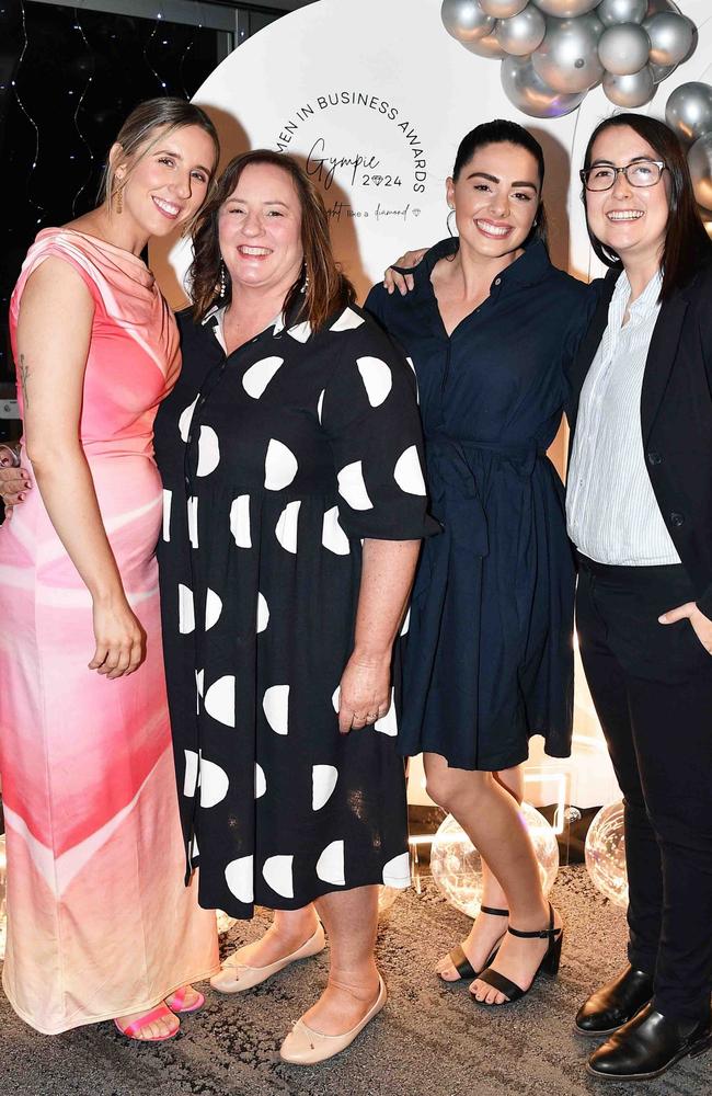 Emily Cumner, Kendra Tanaka, Leticia Tanaka and Judith Cumner at Gympie Women Business Awards. Picture: Patrick Woods.