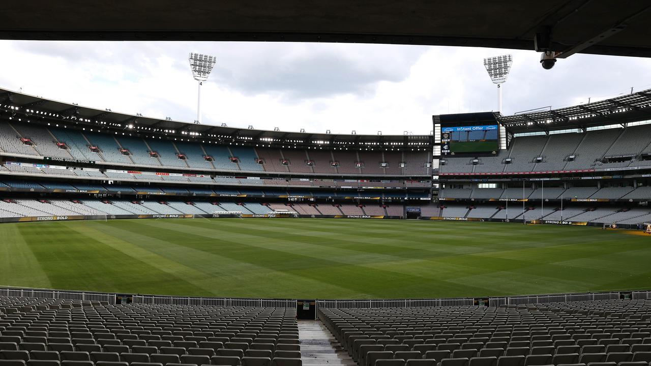 A patched up MCG on March 14. Picture: Michael Klein