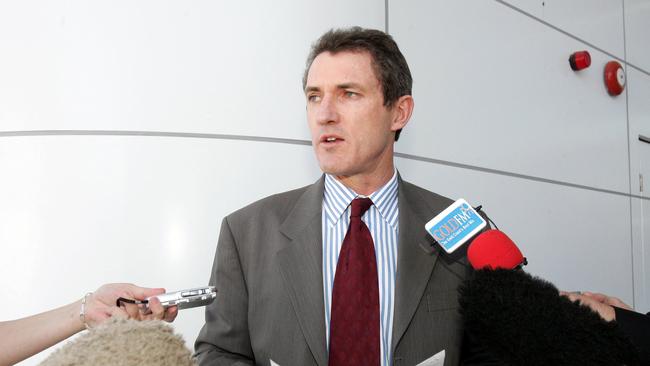 Council CEO Dale Dickson announcing Mr Young’s dismissal in 2005. Picture: David Clark