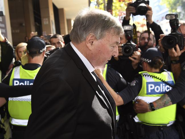 Cardinal George Pell will stand trial on multiple historical sexual assault allegations. Picture: AFP Photo/William West