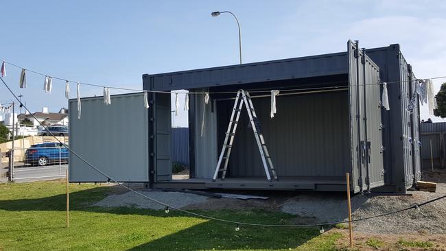 Progress at the site of the Port Burger restaurant on Saltfleet St, Port Noarlunga.