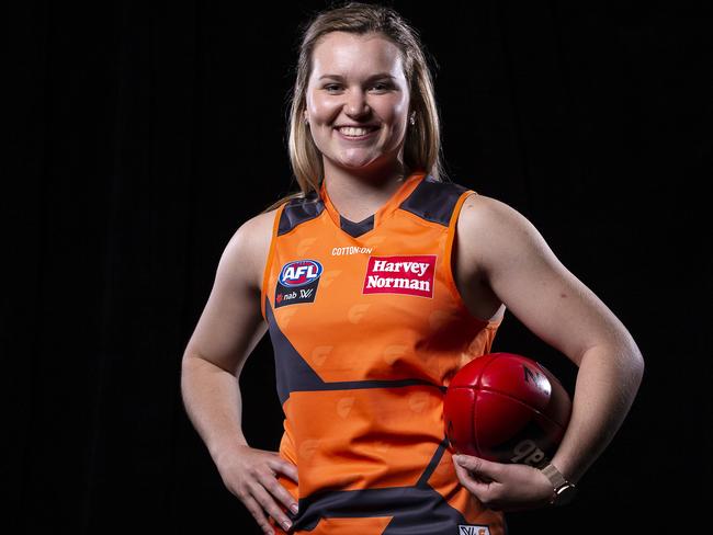 Alyce Parker ducked off for HSC exams after being the Giants’ first pick. Pic: AAP