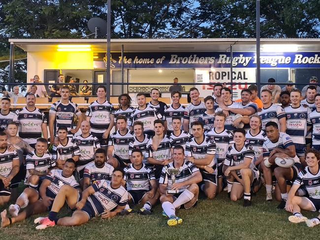 Gladstone Brothers and Rockhampton Brothers players after their annual pre-season trial, in which they play for the Denis White/Paul Smith Cup.