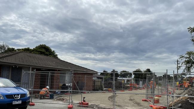 Major construction surrounds Danielle Stock and David Radu’s homes, as the Office of Housing and Level Crossing Removal Project ignore their pleas for help. Image: Gemma Scerri