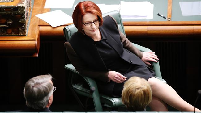 Then-prime minister Julia Gillard during Question Time in the House of Representatives.