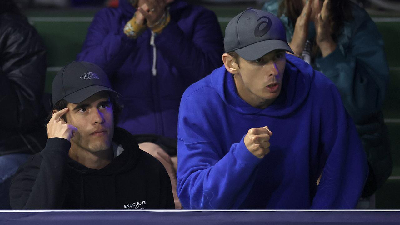 Demon was in Boulter’s player’s box. Photo by Sean M. Haffey/Getty Images