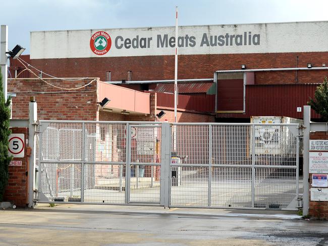 Cedar Meats factory at 690 Geelong Rd Brooklyn where a Covid - 19 cluster has been discovered. Picture: Andrew Henshaw