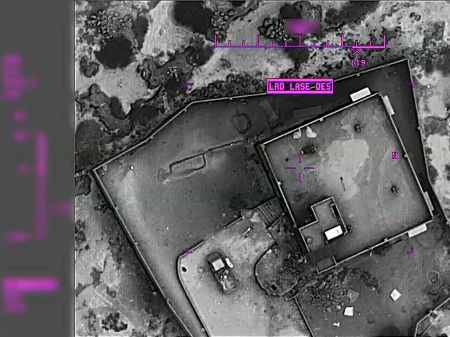 A remotely piloted aircraft of the effects of precision munitions destroying the compound of Islamic State leader Abu Bakr al-Baghdadi. Picture: Supplied