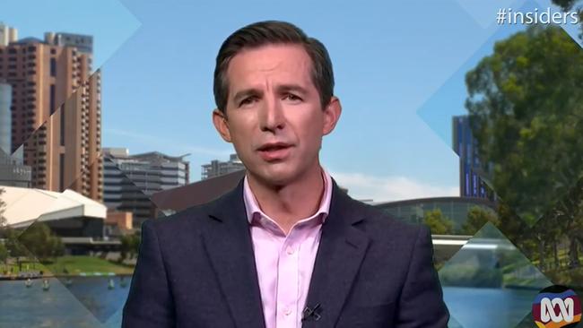 Simon Birmingham on Insiders. Picture: ABC